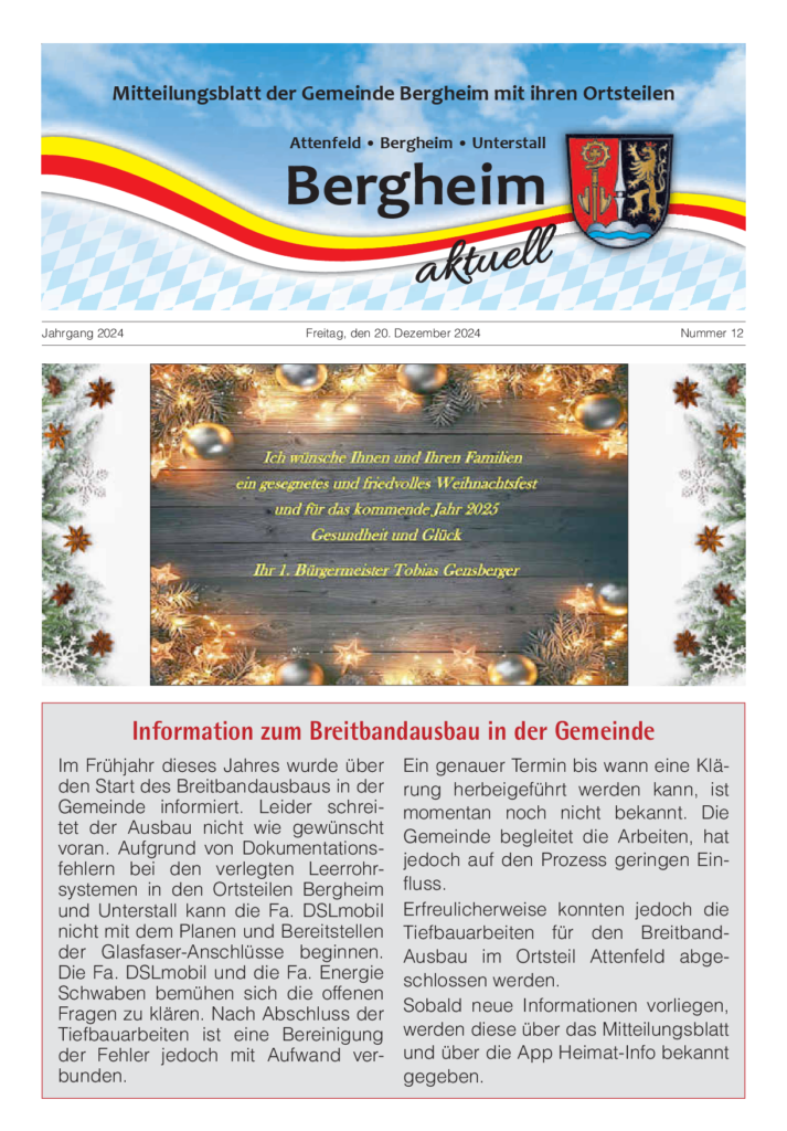 Gemeindeblatt Bergheim 12/2024