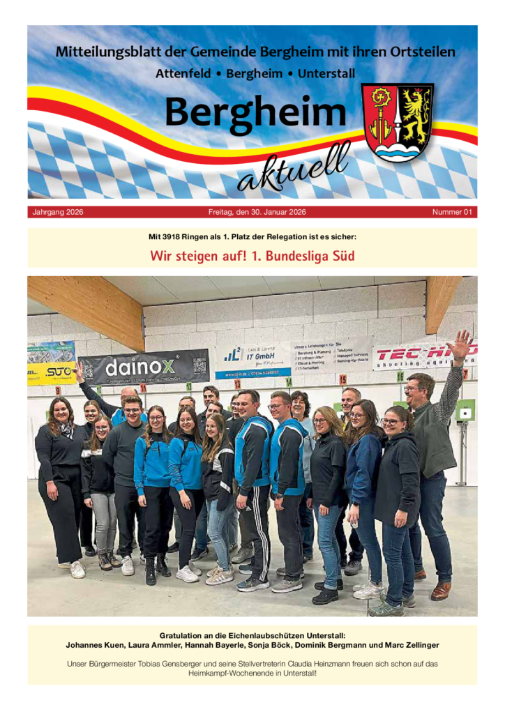 Mitteilungsblatt der Gemeinde Bergheim für den Januar 2026